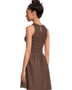 Madewell Selena Smocked Mini Roasted Chicory Hot