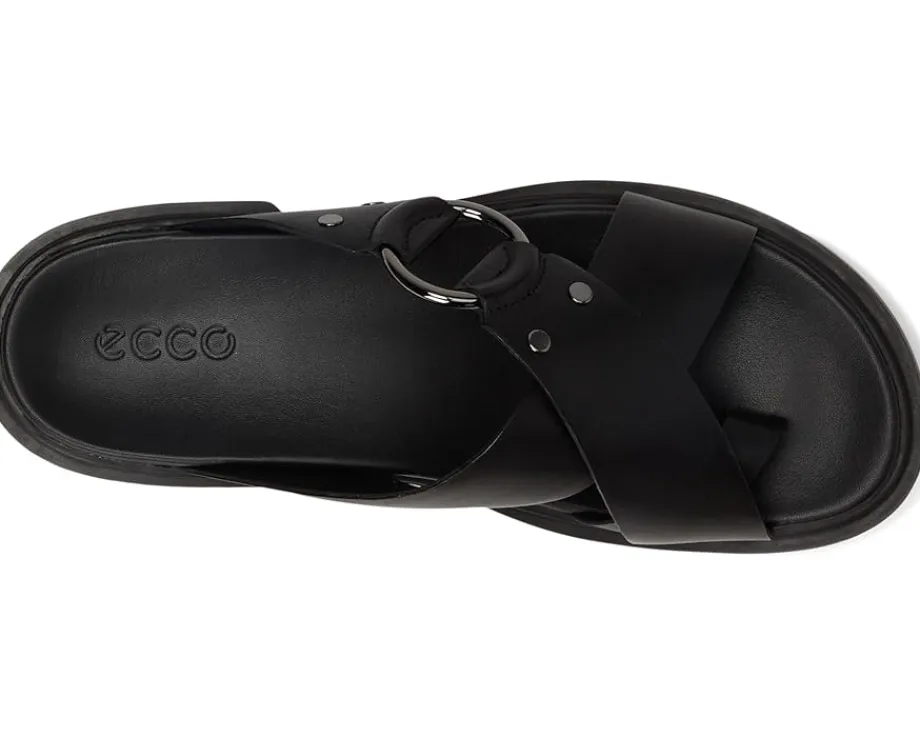 ECCO Seoul Toe Post Ring Ornament Slide Sandals Black Discount