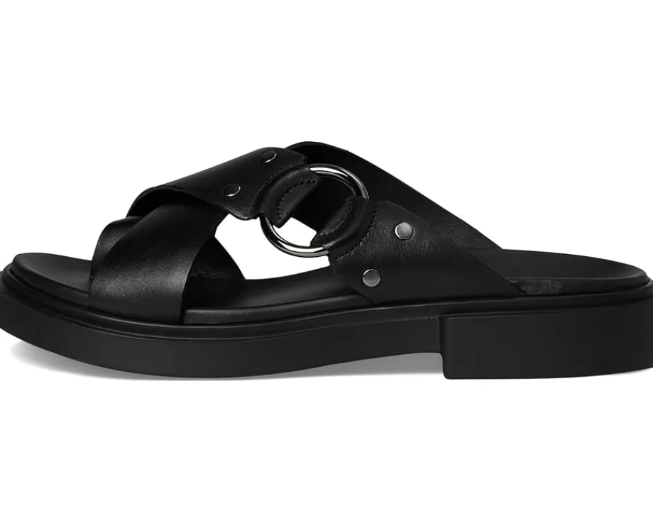 ECCO Seoul Toe Post Ring Ornament Slide Sandals Black Discount