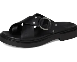 ECCO Seoul Toe Post Ring Ornament Slide Sandals Black Discount
