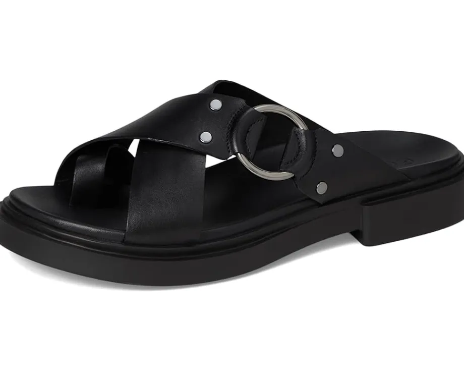 ECCO Seoul Toe Post Ring Ornament Slide Sandals Black Discount