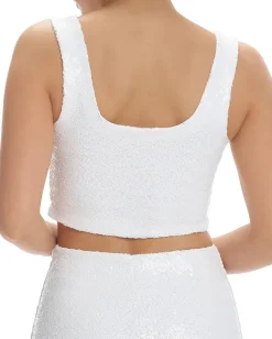Women Commando Sequin Crop Top SEQ202