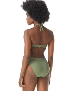 Vince Camuto Serengeti Shades Logo Ring Cutout Halter Top Safari Greeen Hot