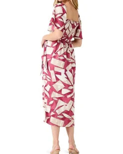 NIC+ZOE Shadow Blocks Dress Red Multi Sale