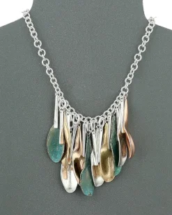 Women Robert Lee Morris Shaky Mixed Metal Sculptural Petal Frontal Necklace