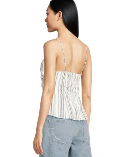 Madewell Sharona Top In Linen Cotton Lighthouse New