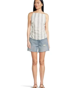 Madewell Sharona Top In Linen Cotton Lighthouse New