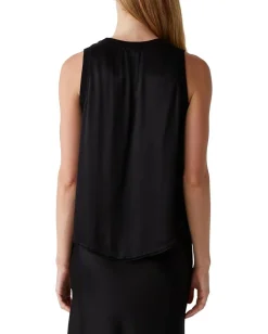 Michael Stars Shay Rib Binding Tank Black Clearance
