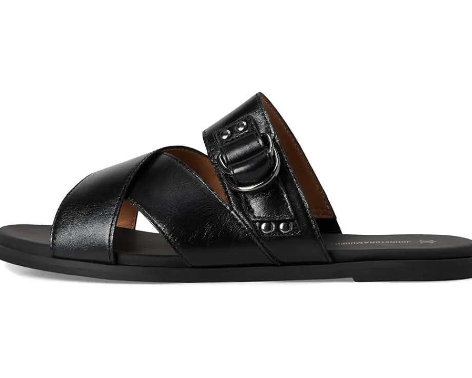 Johnston & Murphy Shayla Cross-Band Slide Black Clearance