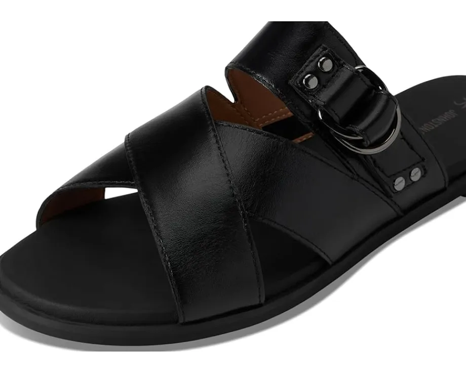 Johnston & Murphy Shayla Cross-Band Slide Black Clearance
