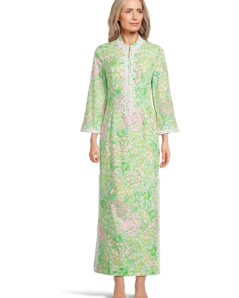 Lilly Pulitzer Shealyn 3/4 Sleeve Stretch Fauna Green Lime Feeling Good