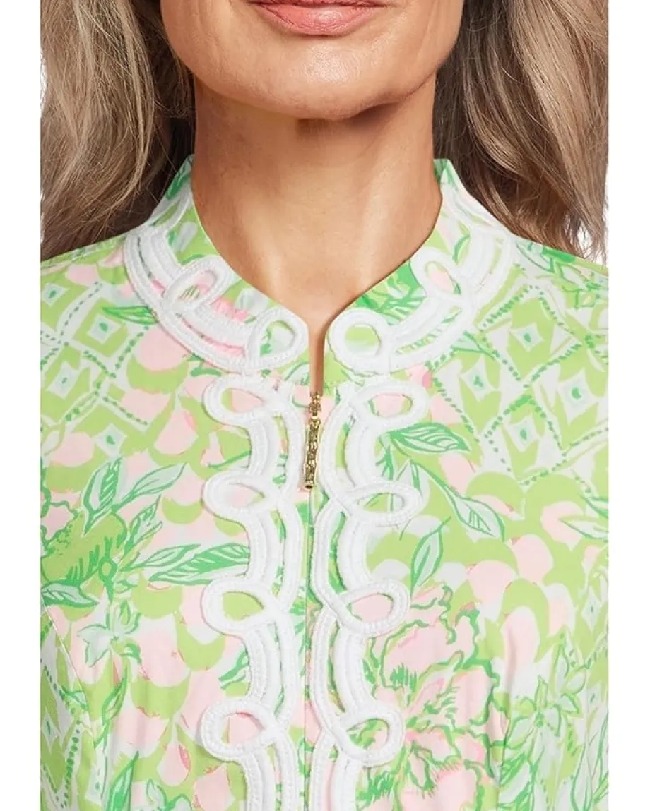 Lilly Pulitzer Shealyn 3/4 Sleeve Stretch Fauna Green Lime Feeling Good