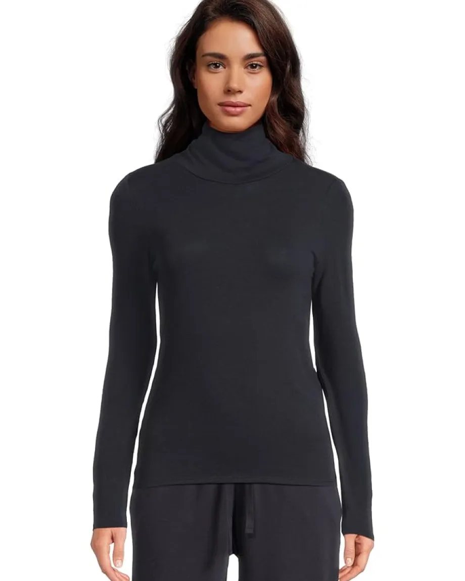Eileen Fisher Sheer Knit Turtle Neck Top Ink Best