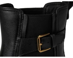 Cole Haan Shibley Waterproof Lug Buckle Booties Black Leather Sale