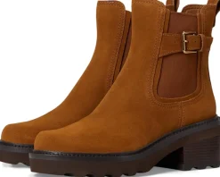 Cole Haan Shibley Waterproof Lug Buckle Booties Tobacco Waterproof Suede Sale