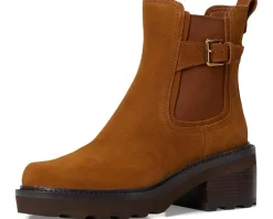 Cole Haan Shibley Waterproof Lug Buckle Booties Tobacco Waterproof Suede Sale