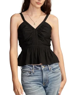 Women Lucky Brand Shirred Peplum Top