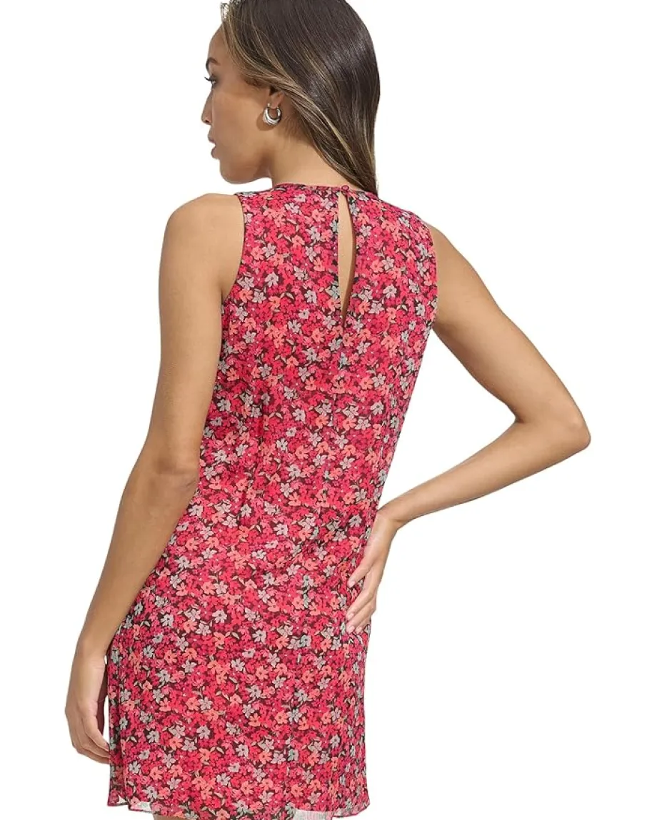 Calvin Klein Short Chiffon Trapeze Dress Hibscus Multi Outlet