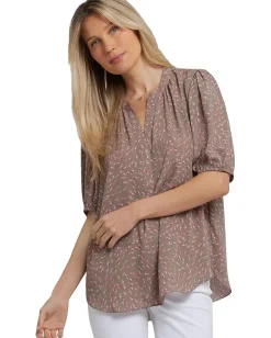 NYDJ Short Puff Sleeved Popover Top Josefina Sale