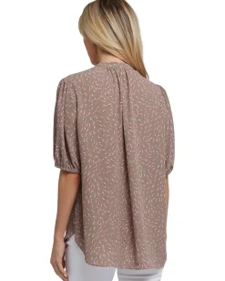 NYDJ Short Puff Sleeved Popover Top Josefina Sale