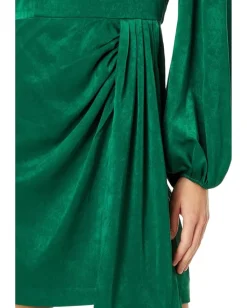 Adrianna Papell Short Satin Dress Dark Ivy New