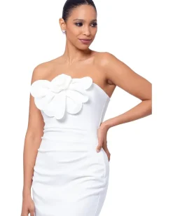 Women Betsy & Adam Short Scuba Crepe Flower