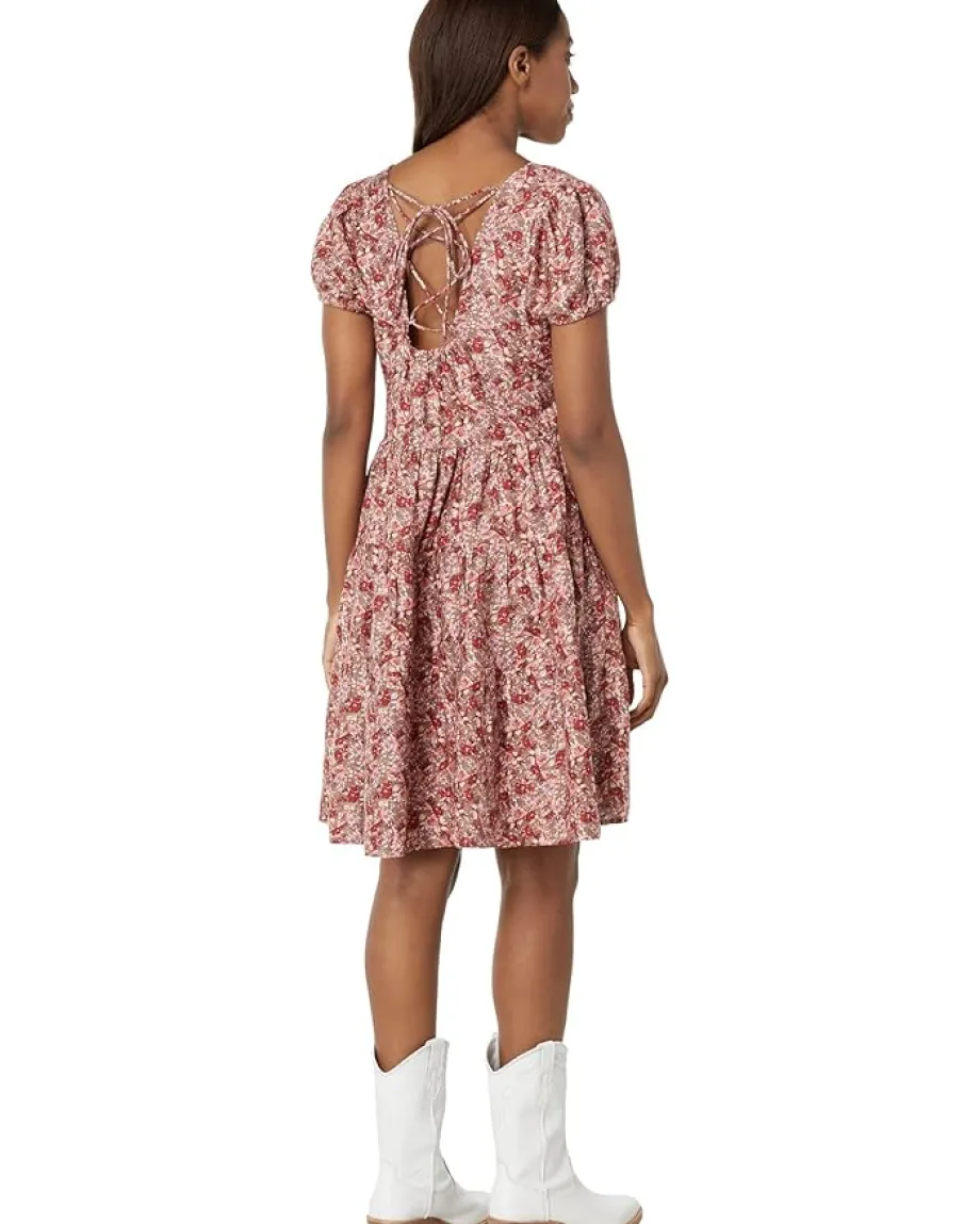 Lucky Brand Short Sleeve Babydoll Dress Mauve Multi Online
