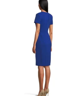 Women Calvin Klein Short Sleeve Button Sheath