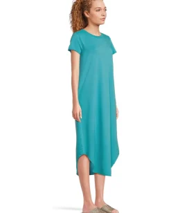 Mod-o-doc Short Sleeve Maxi Shirttail Crew Neck Dress Belize Online