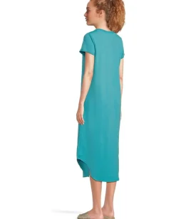 Mod-o-doc Short Sleeve Maxi Shirttail Crew Neck Dress Belize Online