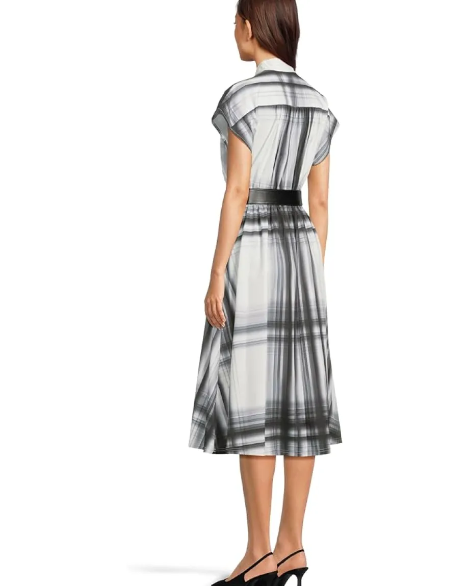 Women Calvin Klein Short Sleeve Printed Belted Commuter