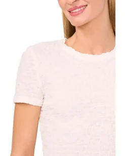 Women CeCe Short Sleeve Puckered Knit Baby Tee