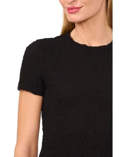 CeCe Short Sleeve Puckered Knit Baby Tee Rich Black Sale