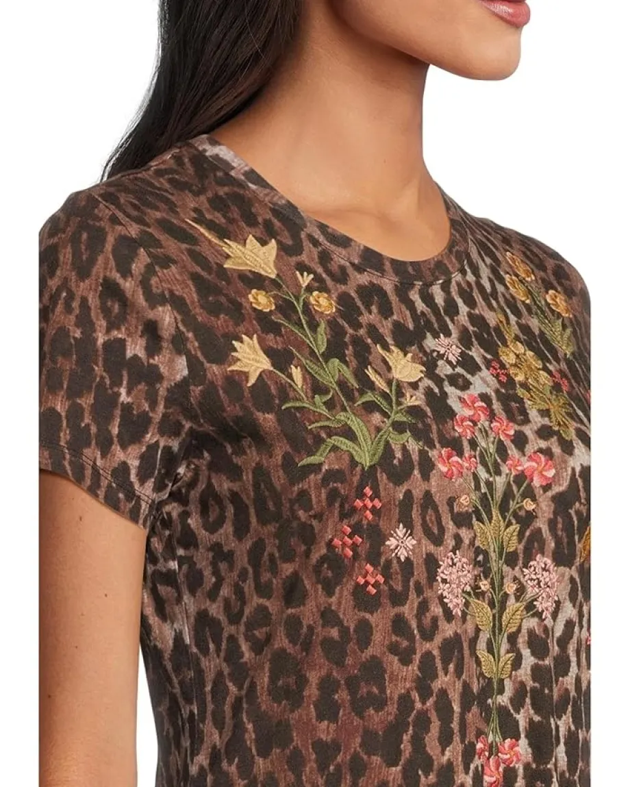 Women Johnny Was Short Sleeve Ruffle Hem Dress Malaya