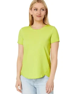Women NIC+ZOE Short Sleeve Shirt Tail Crew Tee