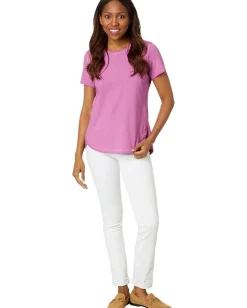 Women NIC+ZOE Short Sleeve Shirt Tail Crew Tee