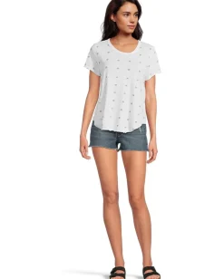 Women Mod-o-doc Short Sleeve Shirttail Crew Neck Tee