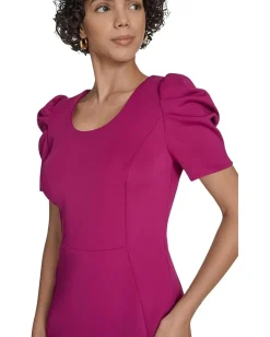 Women Calvin Klein Short Sleeve Square Neck Sheath