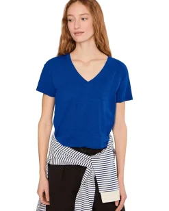 Mod-o-doc Short Sleeve V-Neck Boxy Tee Sapphire Best
