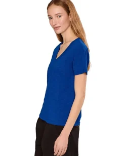 Mod-o-doc Short Sleeve V-Neck Boxy Tee Sapphire Best