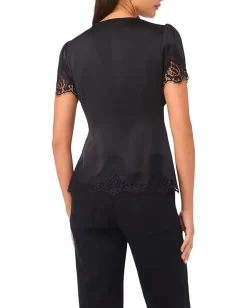 Women Vince Camuto Short Sleeve V-Neck with Lace