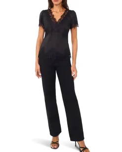 Women Vince Camuto Short Sleeve V-Neck with Lace