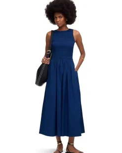 Madewell Sicily Dress - Mid With Poplin Blue Moon Clearance