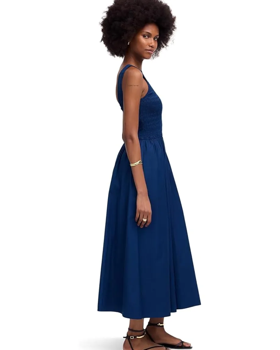 Madewell Sicily Dress - Mid With Poplin Blue Moon Clearance