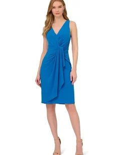 Women Adrianna Papell Side Draped Stretch Jersey Dress