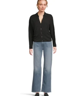 Lilla P Side Pleat Button-Down Black Sale