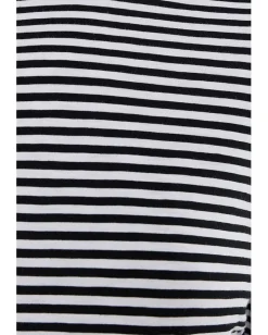 Madewell Side Ruched Slub Long Sleeve Stripe Jet Black Sale