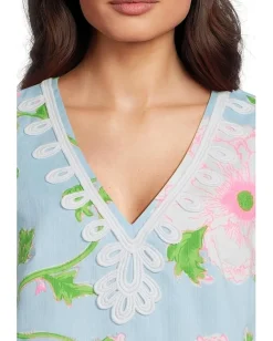 Lilly Pulitzer Sidonie Stretch Shift Fresh Water Blue Bursting Blooms Engineered Shift Discount