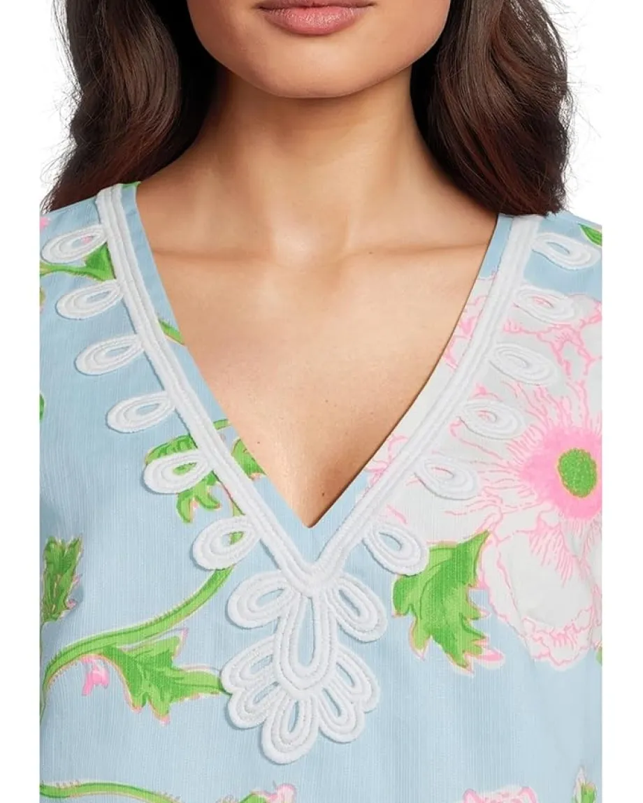 Lilly Pulitzer Sidonie Stretch Shift Fresh Water Blue Bursting Blooms Engineered Shift Discount