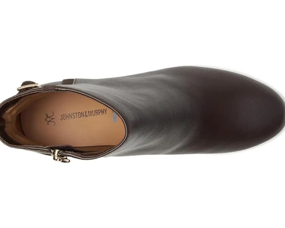 Johnston & Murphy Sienna Belted Bootie Dark Brown